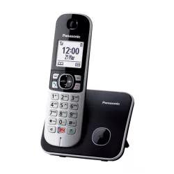 Ασύρματο Ψηφιακό Τηλέφωνο Panasonic KX-TG6851JTB με Μεγάλη Οθόνη και Ανοιχτή Ακρόαση Μαύρο-Ασημί